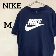 【デカロゴ 】NIKE ナイキ Tシャツ ビッグロゴ  スウッシュ ネイビー M