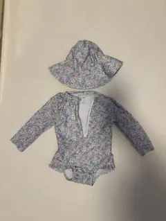 Baby GAP 小花柄 長袖水着と帽子 セット