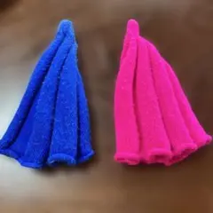 とんがり　ニット帽 青 ピンク セット