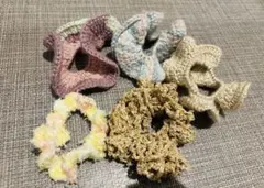 ハンドメイド　シュシュ　かぎ針編み　編み物