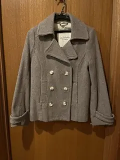 Abercrombie & Fitch グレージュ ウール ダブルピーコート