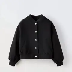新品　ZARA テクスチャー ボンバージャケット　M ZARA - ZARA ZW COLLECTION ショート ボンバージャケット L