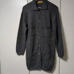 Paul Stuart ウール100%ダークグレー ロングカーディガン