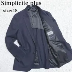 SIMPLICITE PLUS 千鳥格子 48 L ジャケット 伊生地 美品のサムネイル