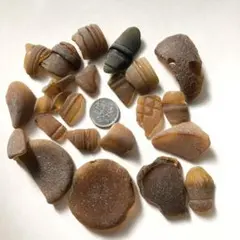 A3 シーグラス 茶色系　瓶口　瓶底　緑　 約100g