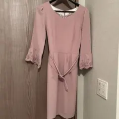 ミッシュマッシュ ワンピース ピンク ビジュー リボン上品 フェミニンのサムネイル
