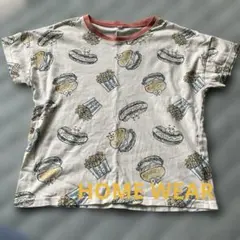 ハンバーガー ポテト 総柄 Tシャツ 130cm