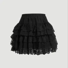 ブラック レース スカート