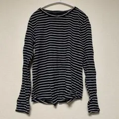 ソノマ ボーダー カットソー クルーネック長袖 S 黒白 綿 カジュアルtシャツ