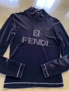 vintage90年代FENDI タートルネック 長袖トップス ブラウン