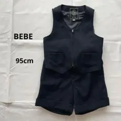 bebe ネイビー ベスト・ショートパンツセット 130cm
