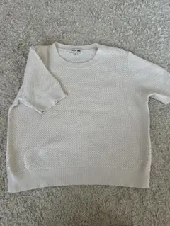 値下げ不可　UNIQLO コットンポップコーンクルーセーター半袖XL