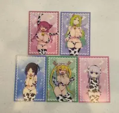 小林さんちのメイドラゴン　牛柄ビキニVer　　特製ポストカード　5種　ボークス