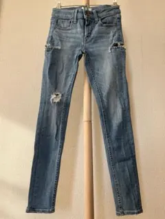 美品【GYDA】BOTH SIDE RIPPEDデニムスキニーパンツ