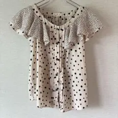 極美品 グレースクラス チェリープリントラッフルノースリーブ