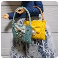 ハンドメイド　ミニチュアバッグ　リカちゃん　アイシードール等用　小物アイテム
