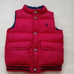 ラルフローレン　ダウンベスト　リバーシブル　レッド　ネイビー