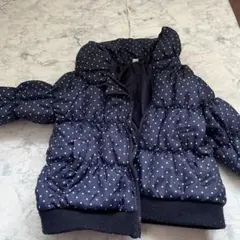 ネイビー水玉ダウンジャケット 90cm