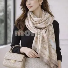 ストール パープル ペイズリー シルク調 大判 ショール 大判 上品 長方形