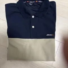 ellesse エレッセ半袖ポロゴルフウェア メンズネイビー ベージュホワイトのサムネイル