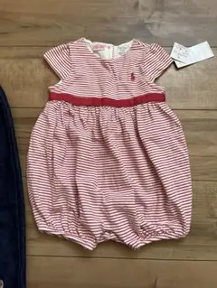 Ralph Lauren 赤白ストライプロンパース 18M 85センチ