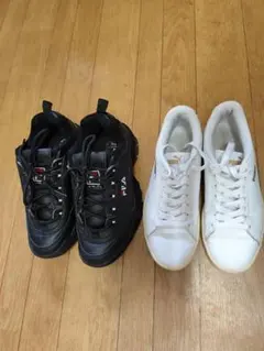 FILA ブラック & PUMA ホワイト スニーカー 2足セットのサムネイル