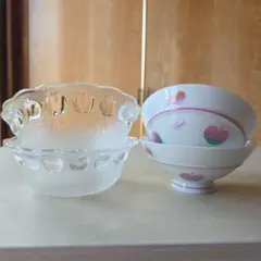 レトロファンシー　りんごの茶碗と器　新品未使用品のサムネイル