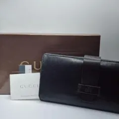 箱付き⭐️GUCCI グッチ　長財布　オールレザー　ロングウォレット　ロゴ型押しのサムネイル