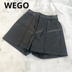 WEGO レザー風合いショートパンツ ブラック Fカジュアル スポーティーY2K