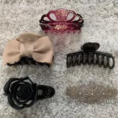 ヘアクリップ 5個セット ローズデザイン　ヘアアクセサリー