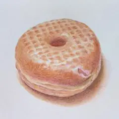 ドーナツの色鉛筆画