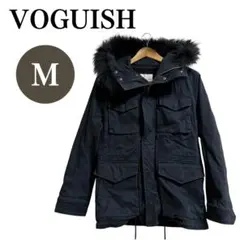 ファー付き モッズコート M ブラック フリース 防寒 冬アウター コート 黒