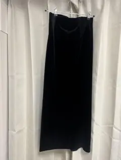 todayfull ベロアロングスカート　ブラック