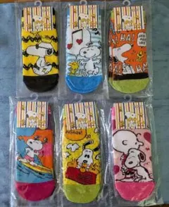 【新品未使用】スヌーピー アンクルソックス 6足セット