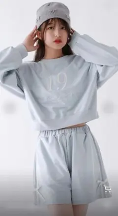 repipi armario レピピ セットアップ 水色 パンツ リボン L