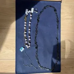 ピンクビーズとチェーンのネックレス