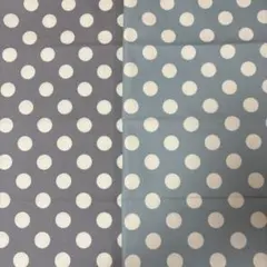 ドット柄綿生地 グレー 水色2点セット
