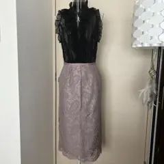 新品タグ付き✨index 総レース膝丈スカート