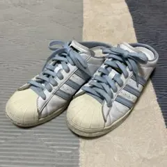 adidas superstar ミュール　ブルー