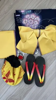 浴衣・帯・下駄、巾着セット