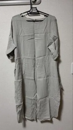 GU グレー XL 半袖カットソーワンピース