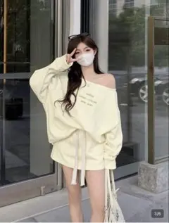 オフショルダー スウェットセットアップ Sサイズ