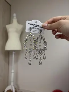 ビンテージスタイル クリスタルピアス