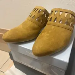 イエロースエードミュール 5cmヒール