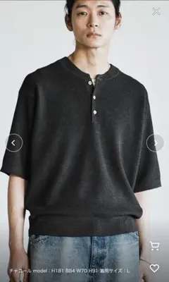 完売品】WYM リドムワッフルヘンリーネック M 黒 - メルカリ