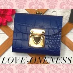 ❤【高級感×可愛い♪】大人オシャレながま口付き総本革ミニ財布♪ネイビークロコ柄