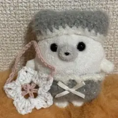 猫耳 ニット帽 帽子 パンツ ミニビーンズ あざらし ぬい服 ハンドメイド 春用