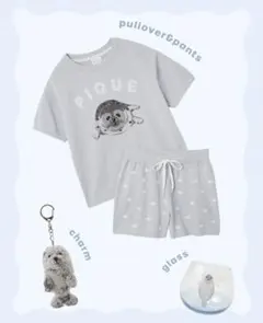 【ジェラートピケ】あざらしJQDプルオーバー&ショートパンツセット