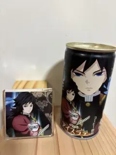 【鬼滅の刃　冨岡義勇】　ラテ&手作りマグネット
