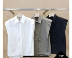 ポリーヌブロー　フレンチスリーブシャツ ブラウス　ホワイト